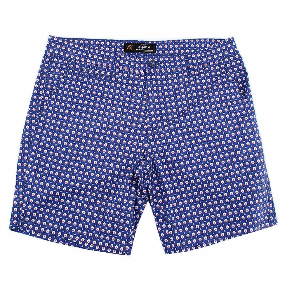 NEW EIGHT X men's retro dots print shorts in blue